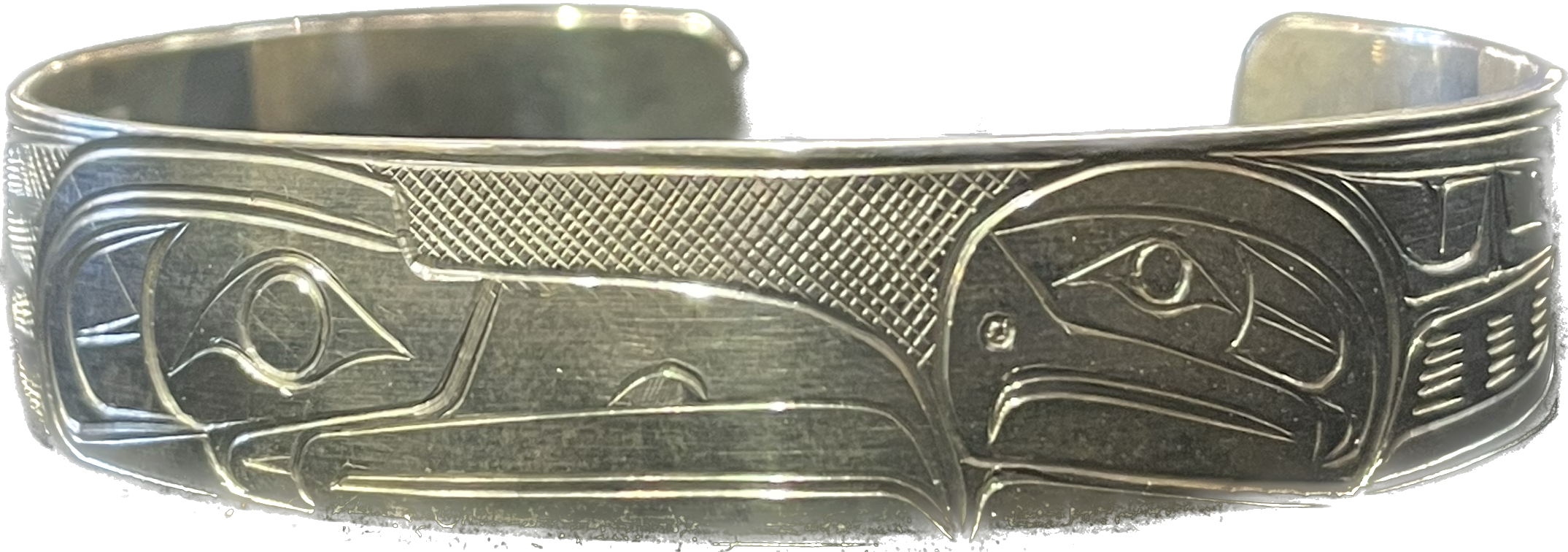 Eagle and Whale - silver bracelet